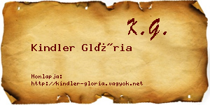 Kindler Glória névjegykártya